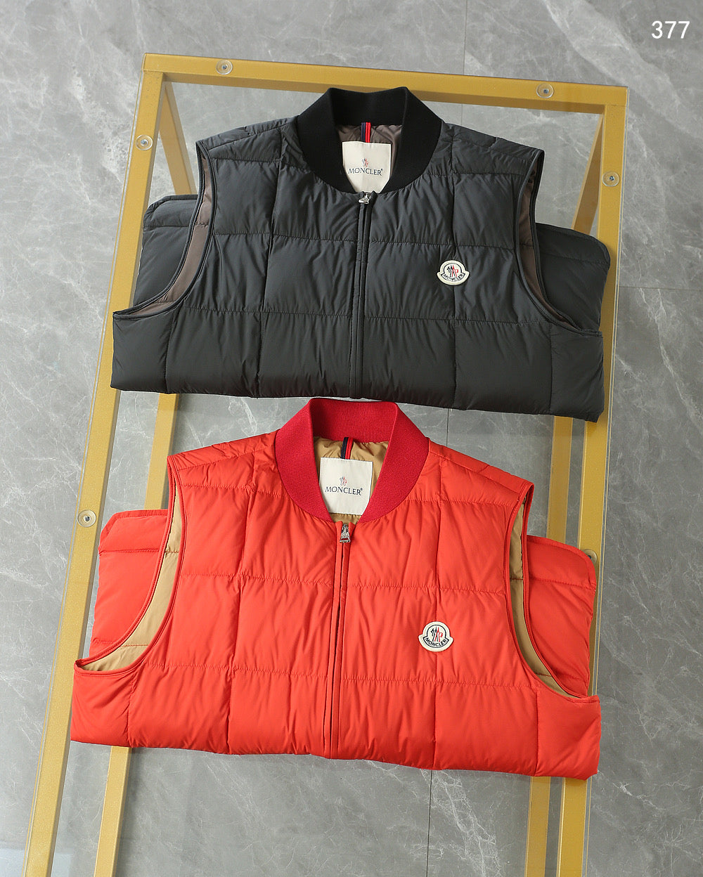 Moncler Elberton Square-Quilted Down Gilet – Red Quilted Vest