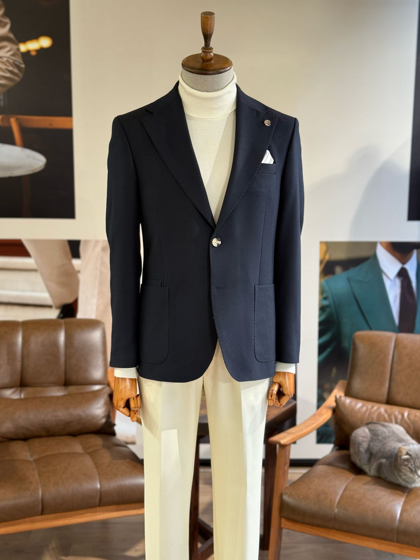 Navy Single Breasted Blazer
