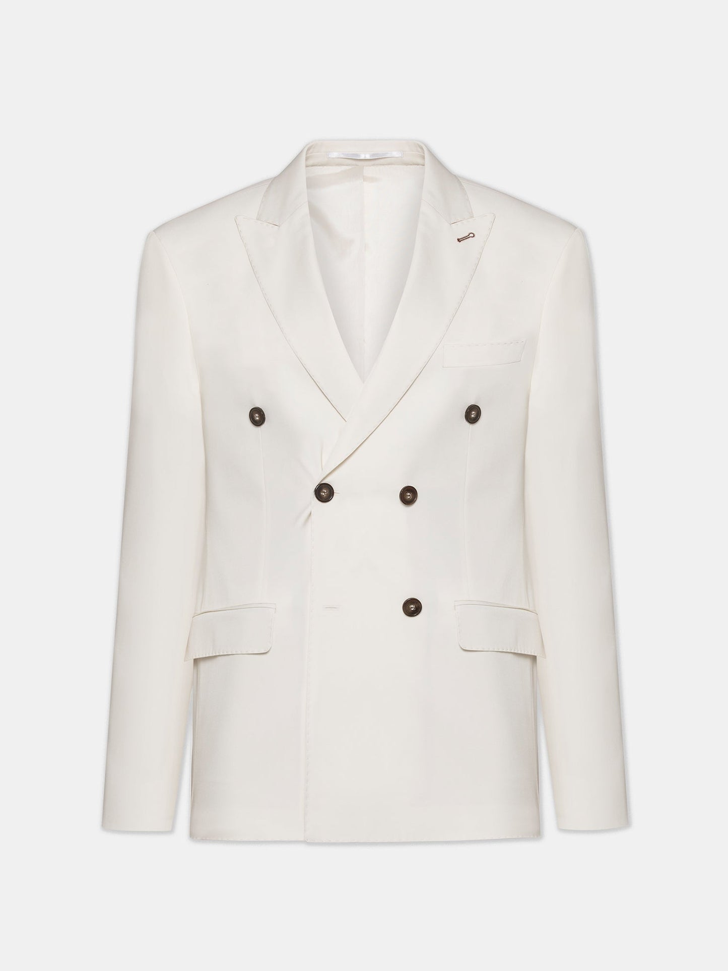Men’s White Double-Breasted Slim-Fit 2-Piece Suit.