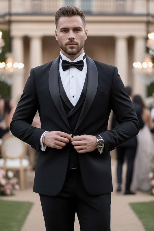 Conjunto de novio esmoquin negro