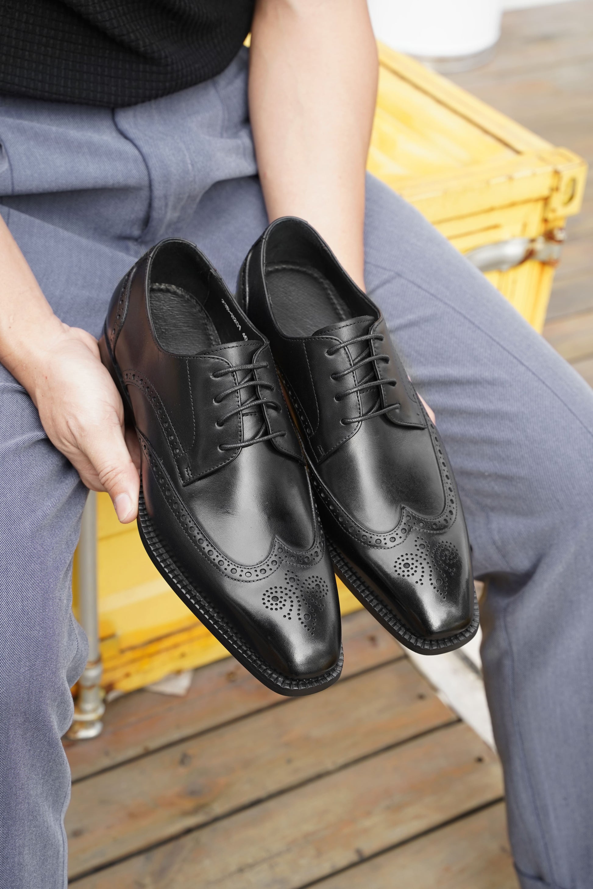Classic Black Elegance Brogue Derby-Chaussures intemporelles pour