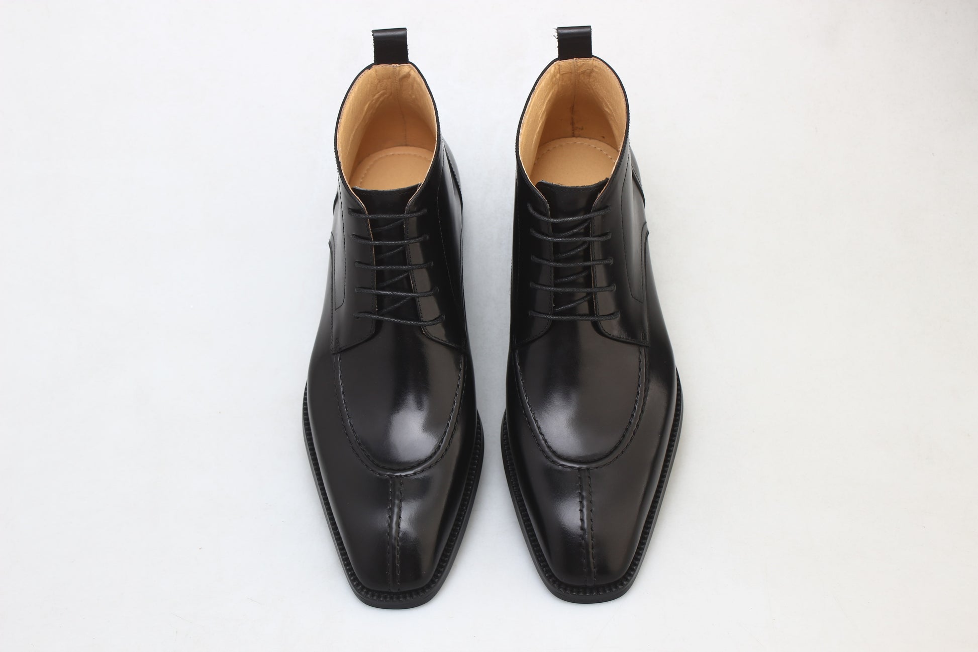Midnight Noir Lace-Up Boots Sleek Men's Black Leather Boots HolloMen Midnight Noir Lace-Up Boots Sleek Men's Black Leather Boots HolloMen