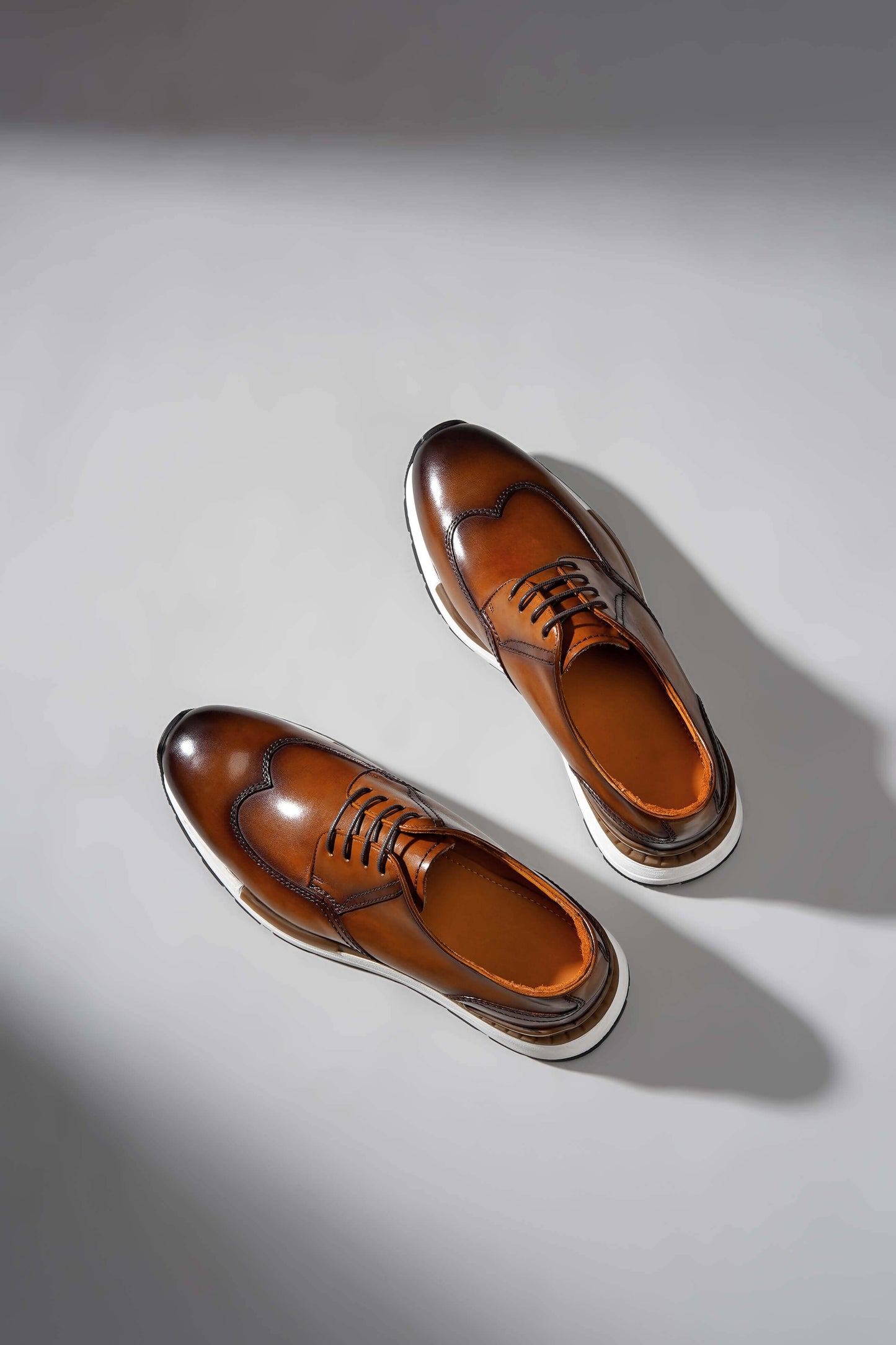 Handmade smart casual leather sneakers brown – HolloMen men’s shoes