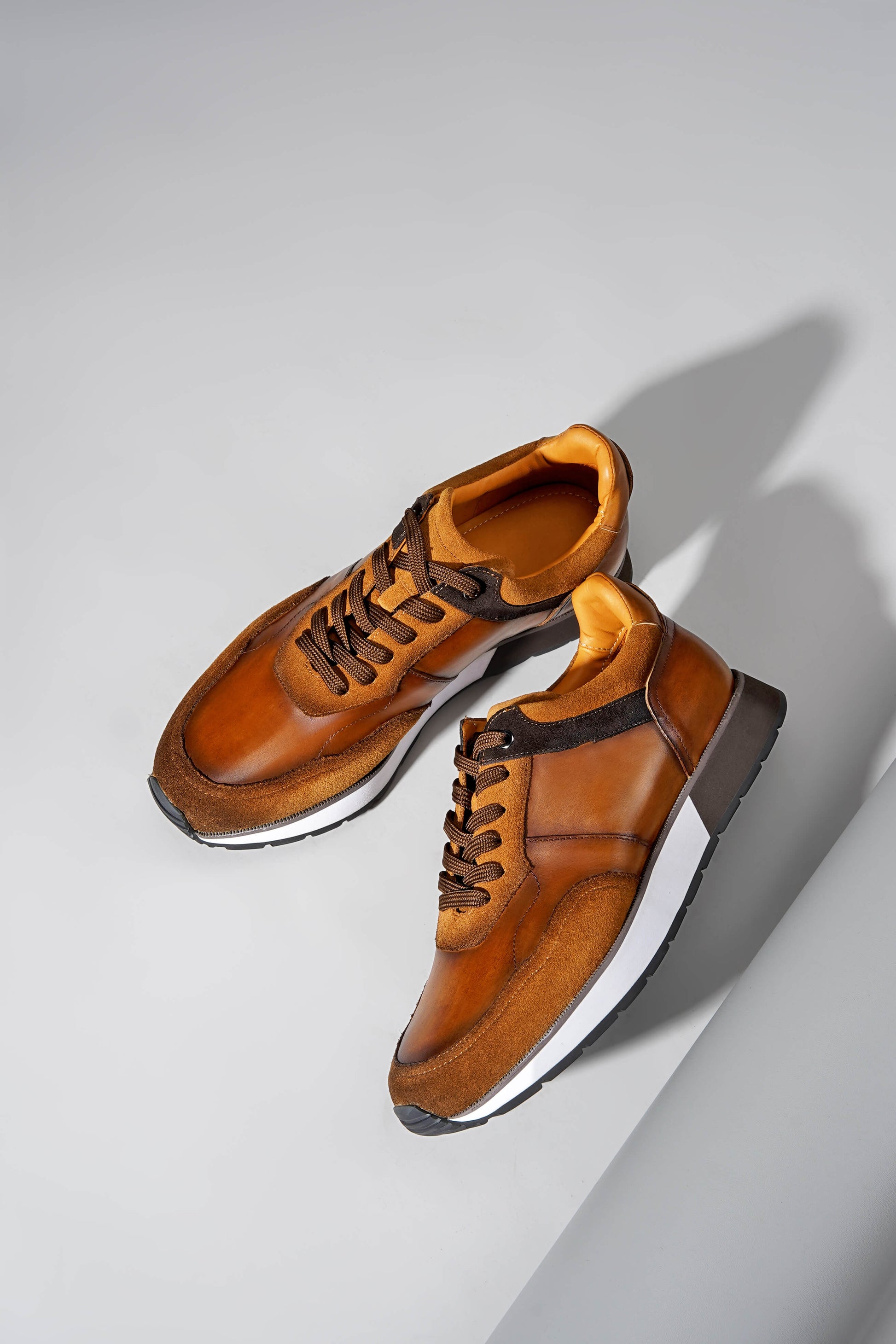 Brown Luxury Leather Sneakers. HolloMen Brown Luxury Leather Sneakers. HolloMen