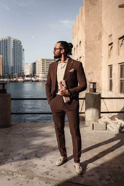 Volterra Summer Suit — Brown | HolloMen