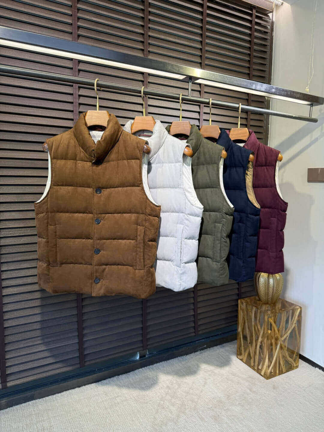 Brunello Cucinelli  Burgundy Quilted Puffer Vest