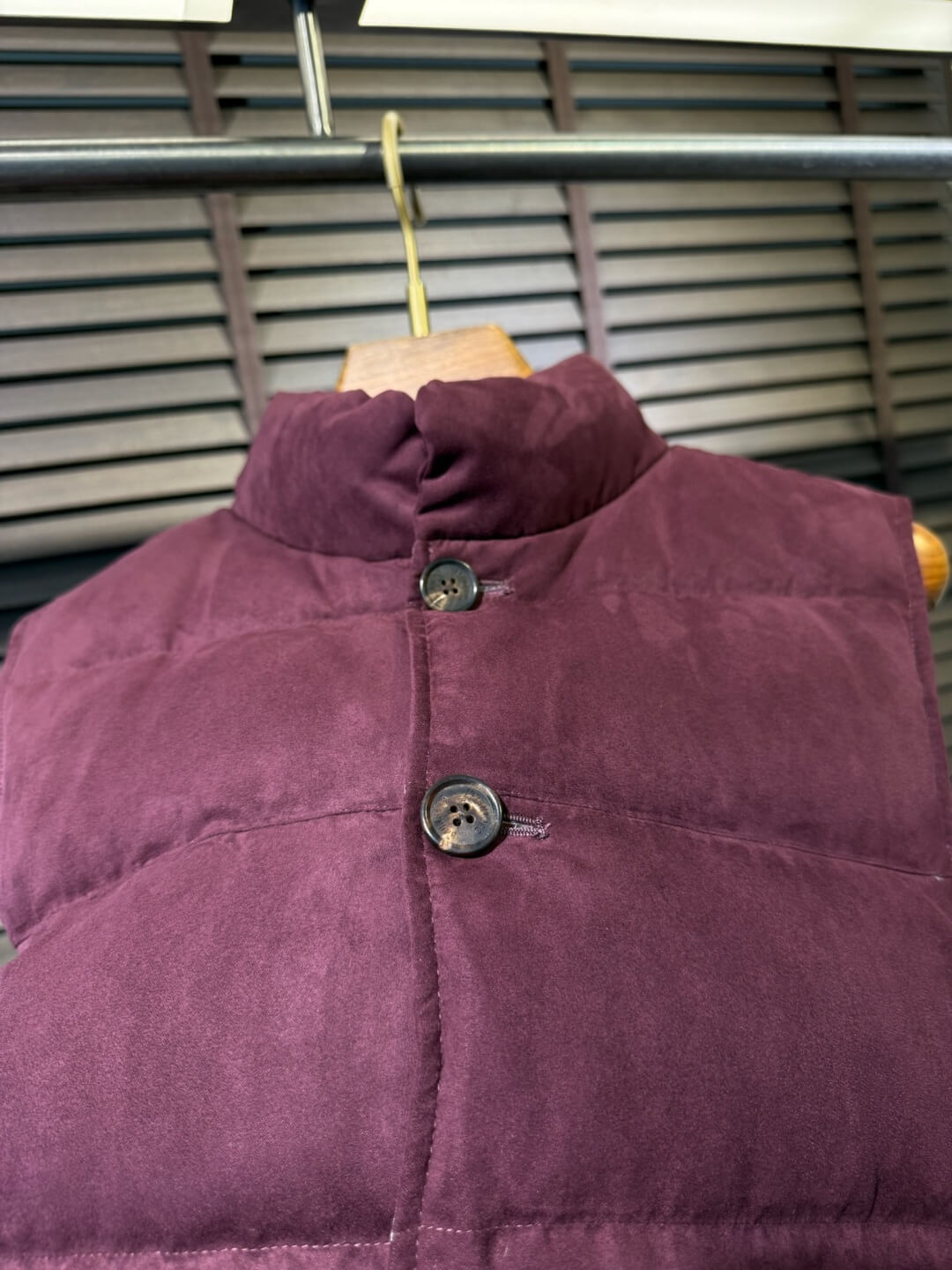 Brunello Cucinelli  Burgundy Quilted Puffer Vest