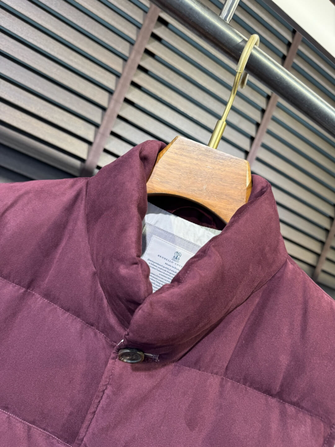 Brunello Cucinelli  Burgundy Quilted Puffer Vest