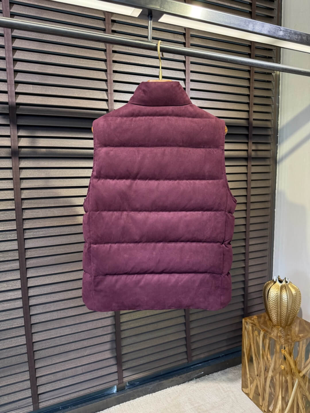 Brunello Cucinelli  Burgundy Quilted Puffer Vest