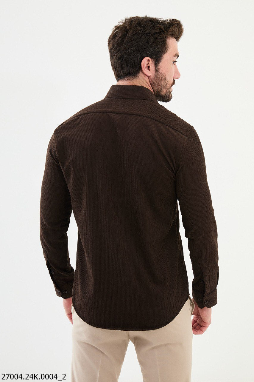 Brescia Corduroy Shirt — Brown