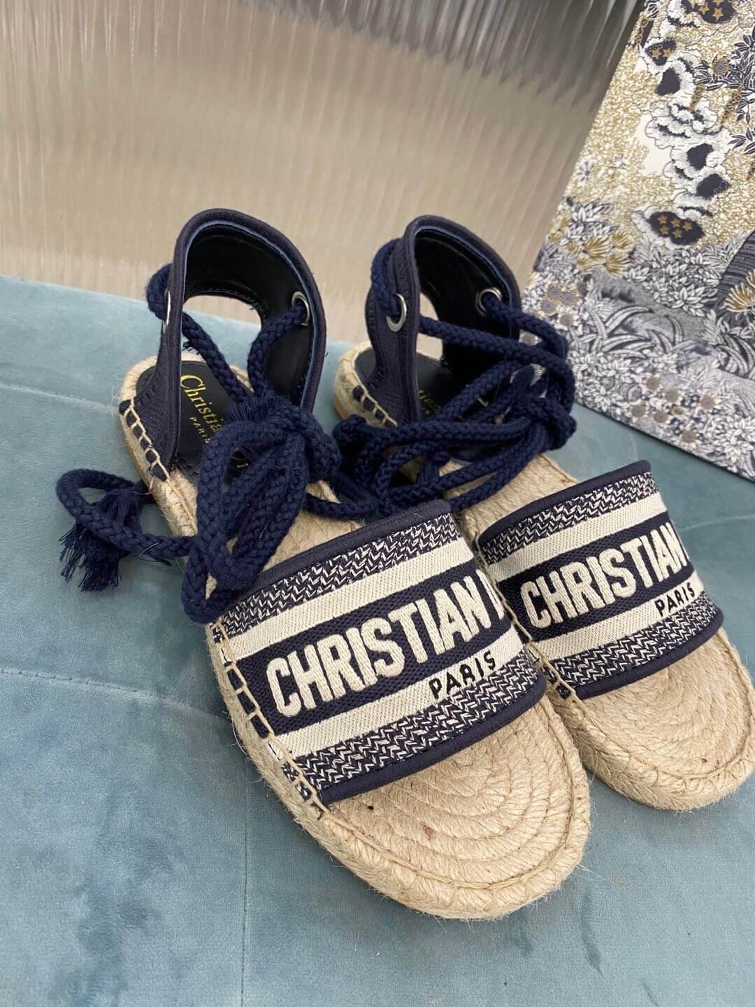 Christian Dior Blue Oblique Summer Sandal