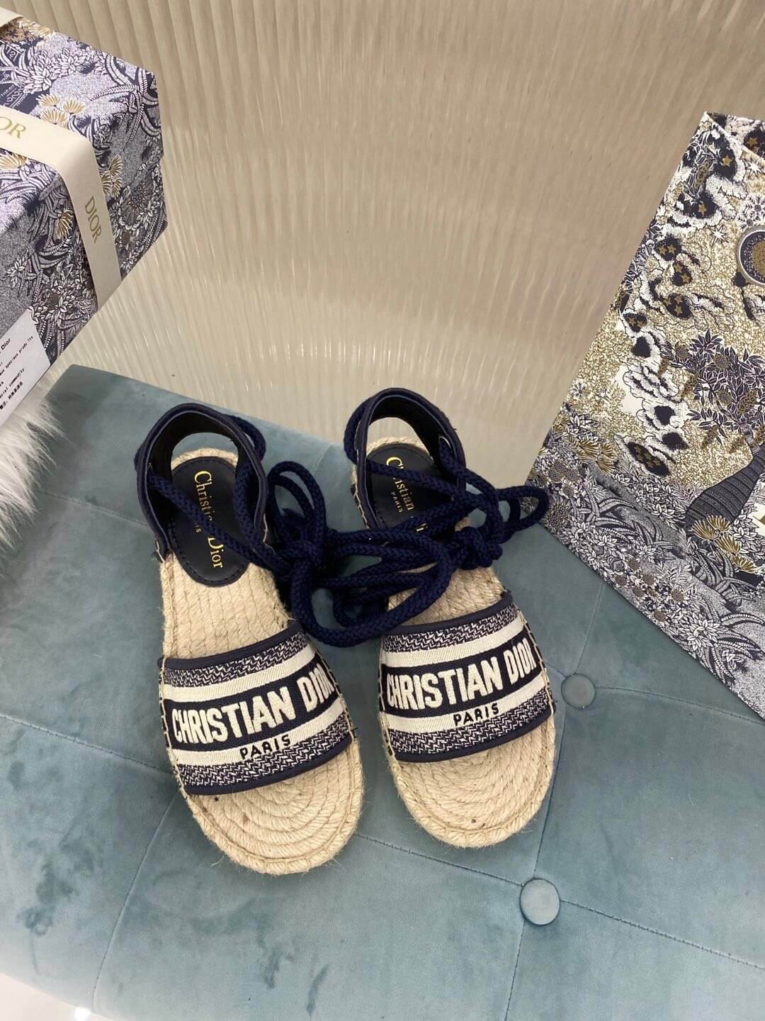 Christian Dior Blue Oblique Summer Sandal