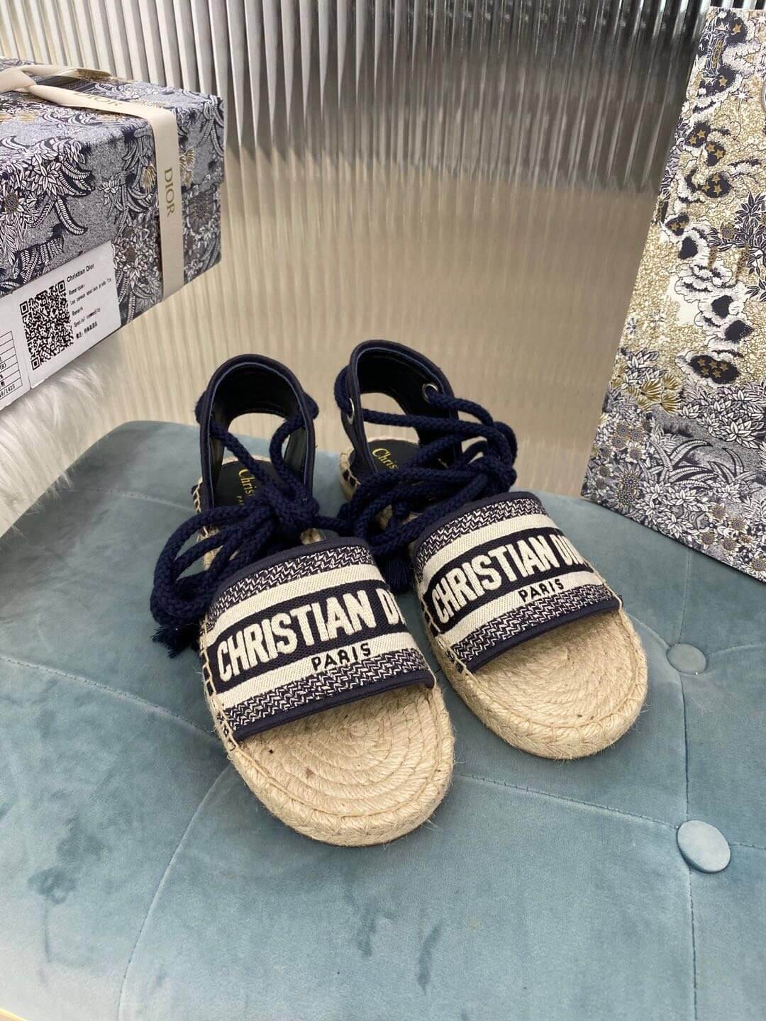 Christian Dior Blue Oblique Summer Sandal