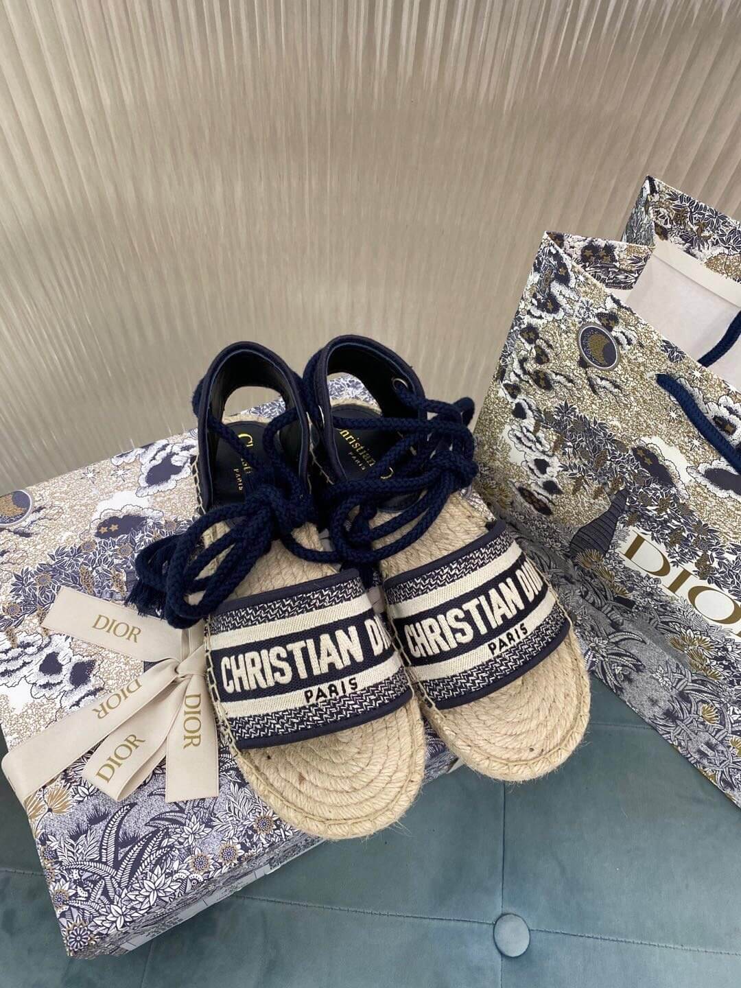 Christian Dior Blue Oblique Summer Sandal
