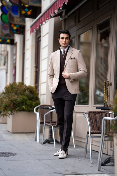 Classic Men's Beige Blazer – HolloMen
