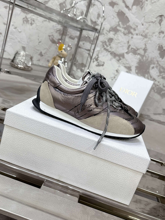 D-Sketch Sneaker Grey Nylon and Calfskin