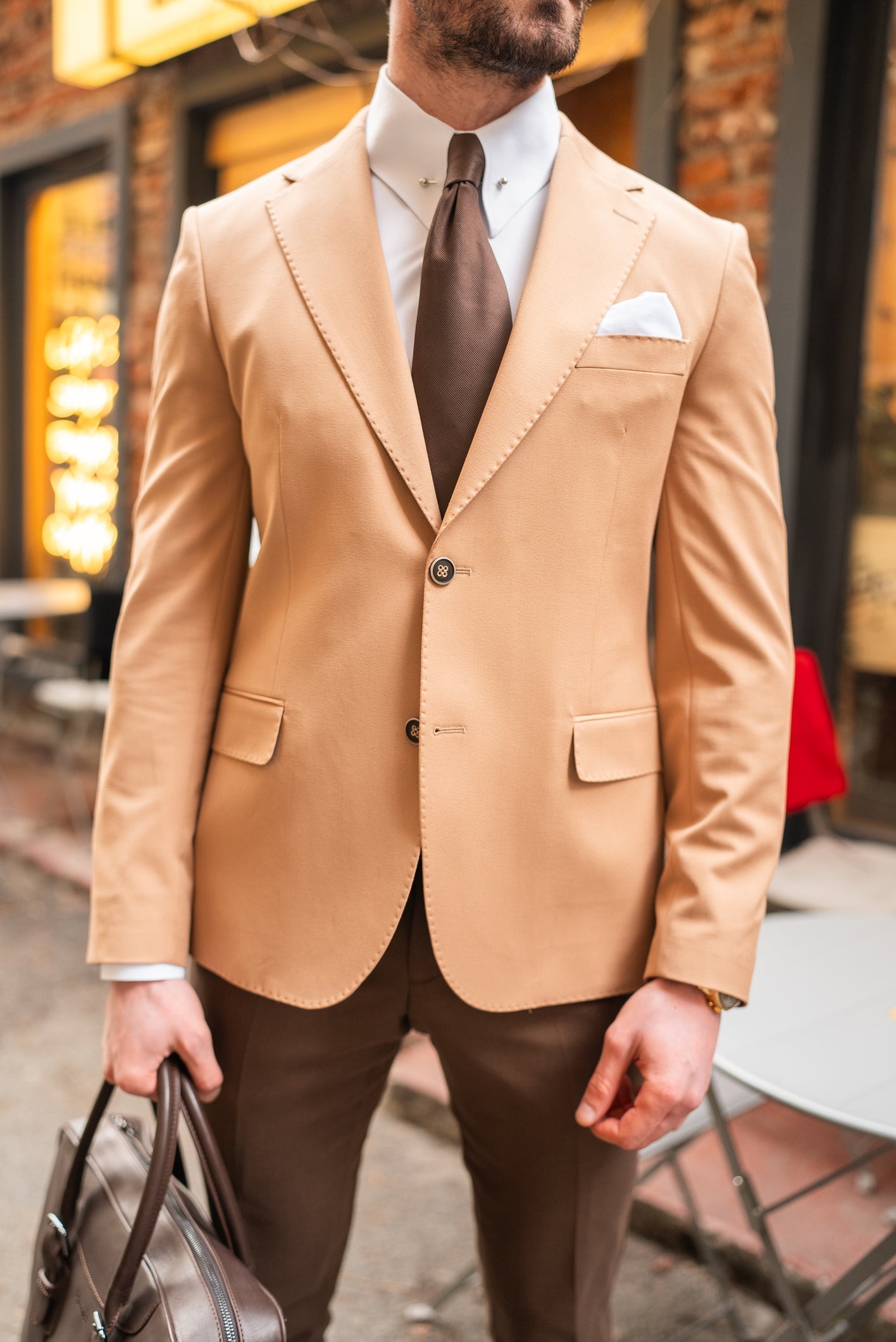 Camel Single Breasted Blazer