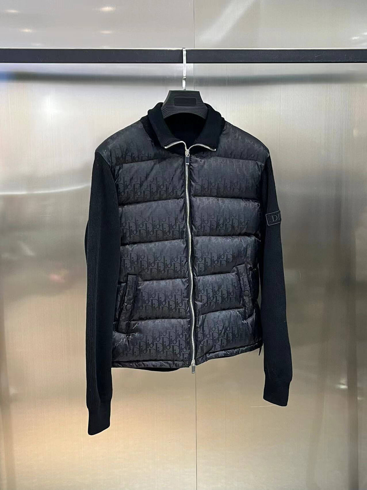 Dior Oblique Bi-Material Down Jacket – Black Technical Jacquard