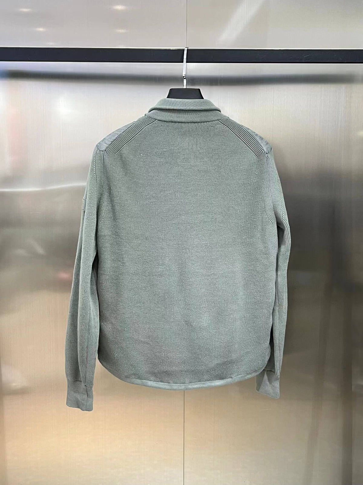 Dior Oblique Bi-Material Down Jacket – Grey Knit Sleeve Puffer