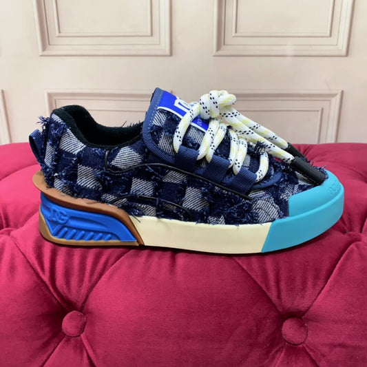 Baskets Dior B25 à carreaux bleu marine et blanc Luxe