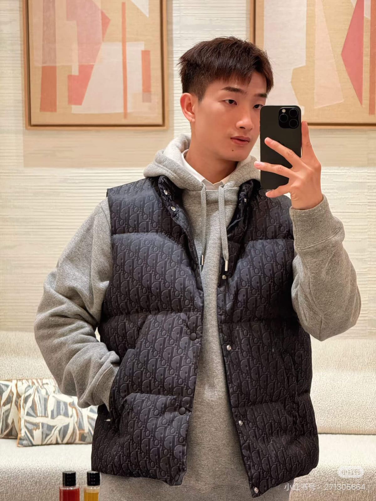 Dior Oblique Down Vest – Black Jacquard