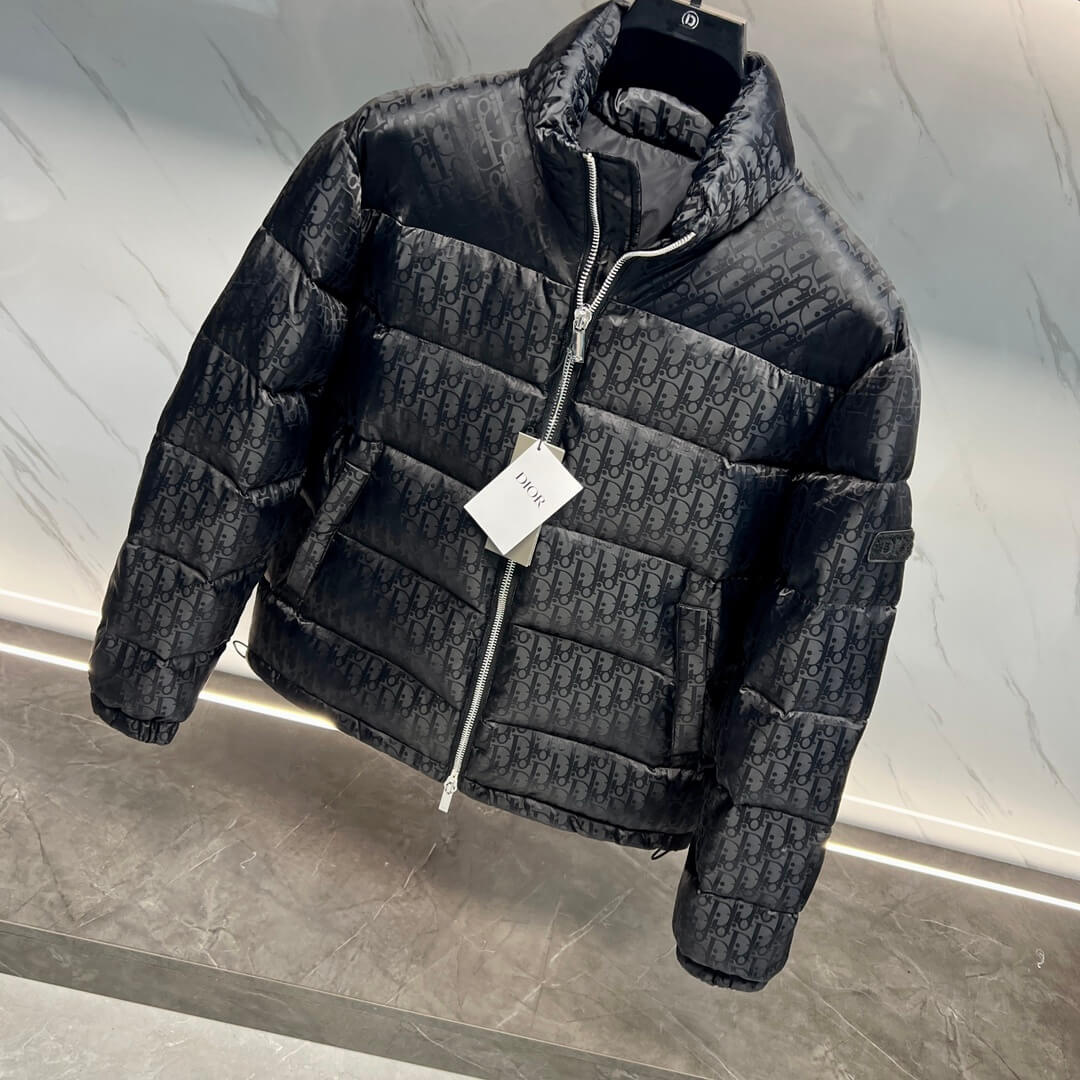 Dior Black  Oblique Technical Jacquard Down Jacket