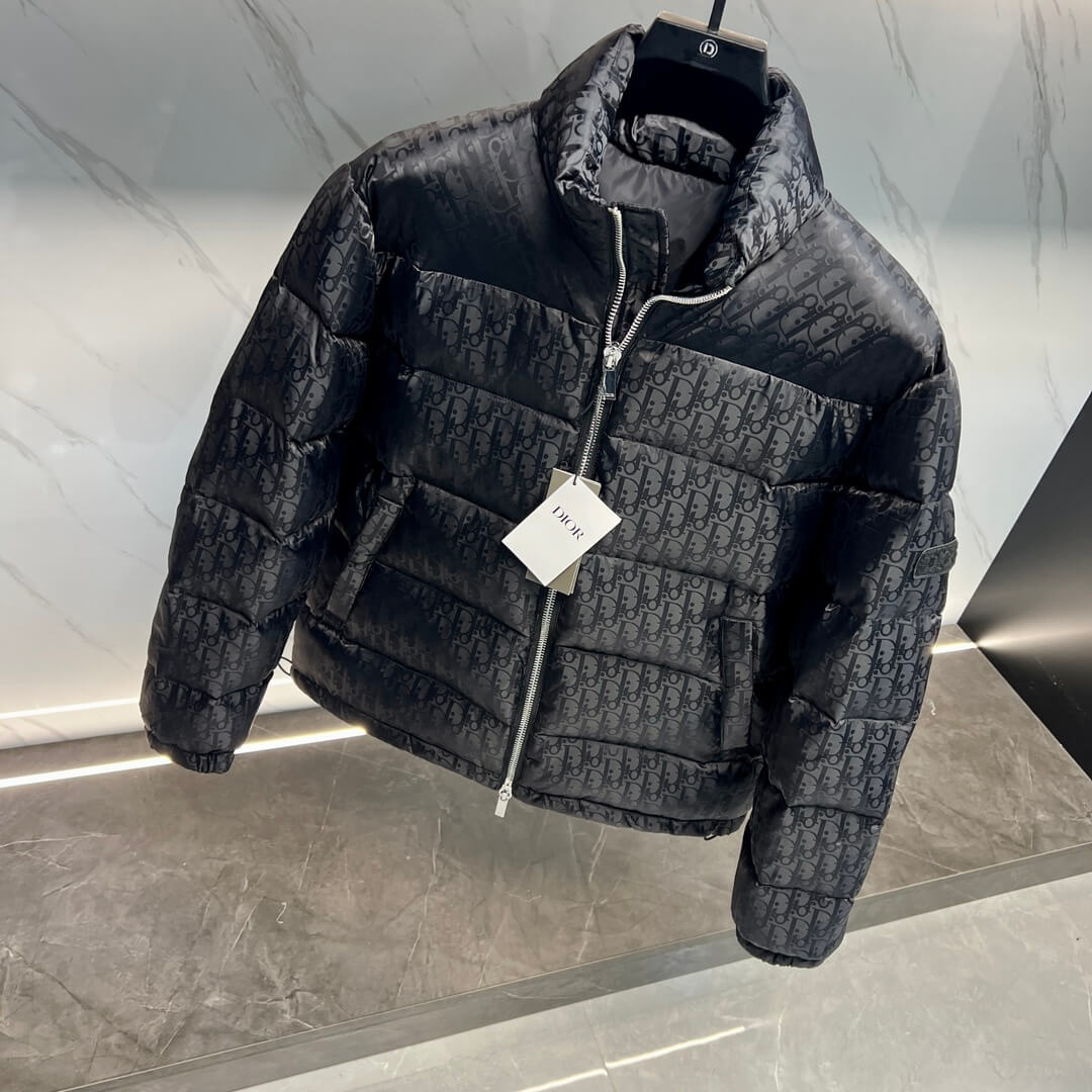 Dior Black  Oblique Technical Jacquard Down Jacket