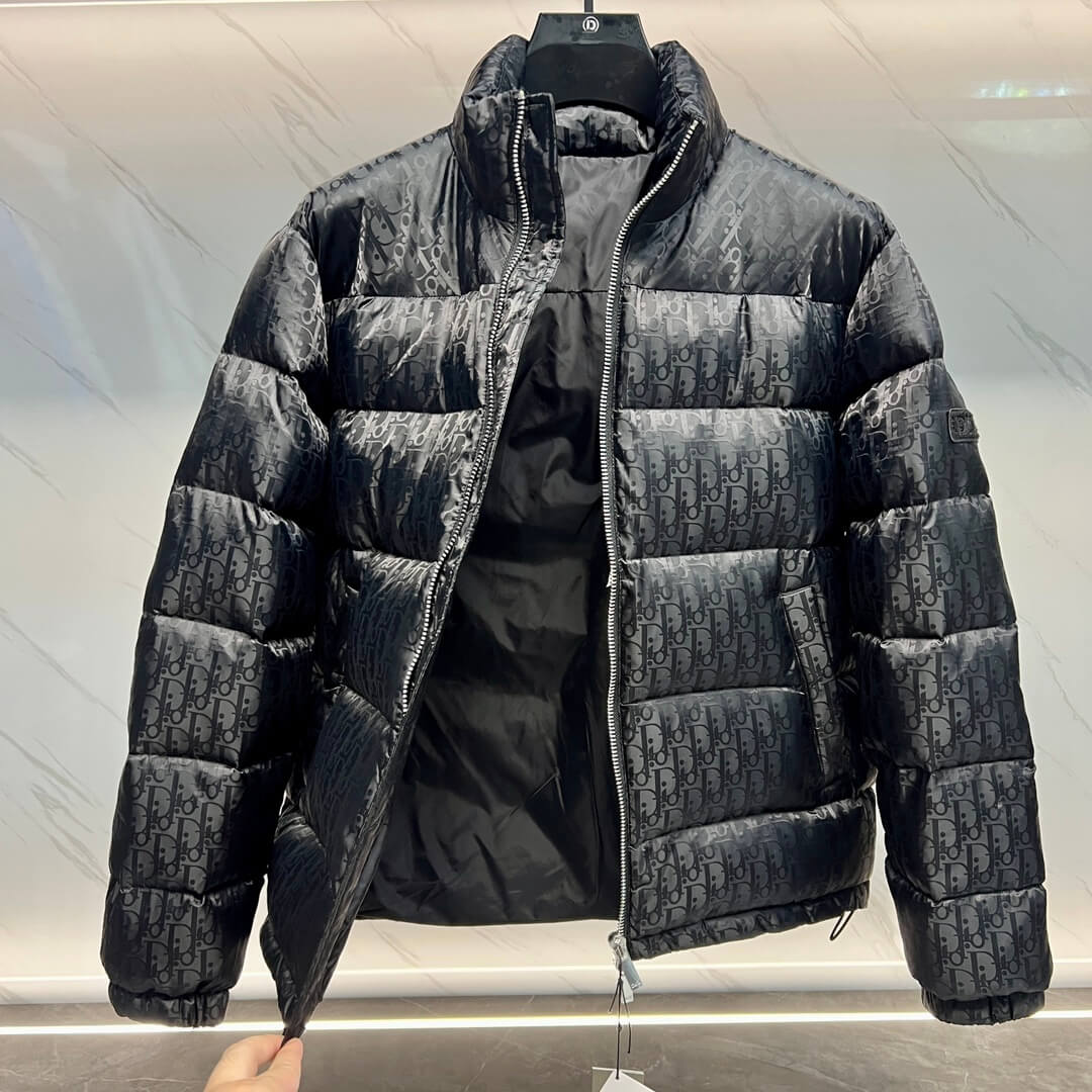 Dior Black  Oblique Technical Jacquard Down Jacket