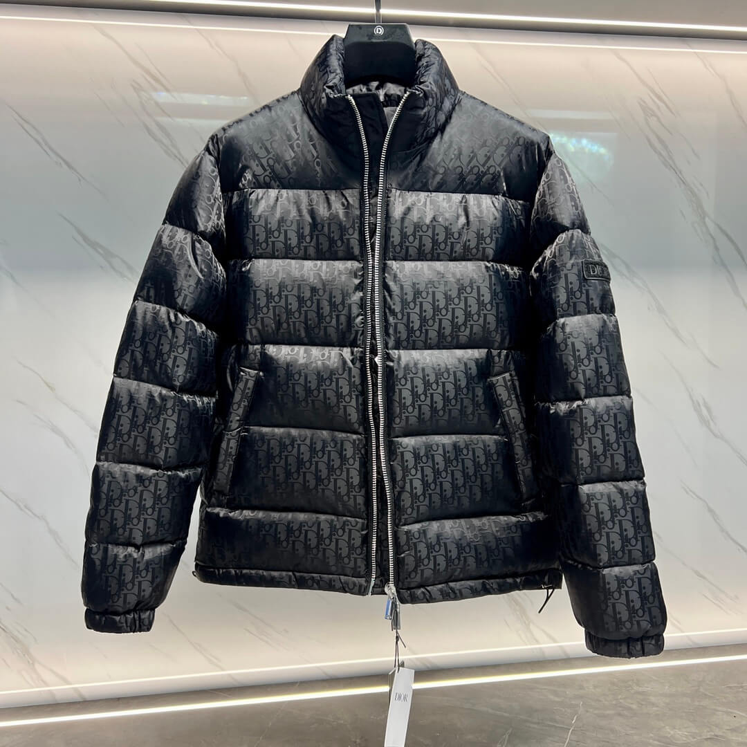 Dior Black  Oblique Technical Jacquard Down Jacket