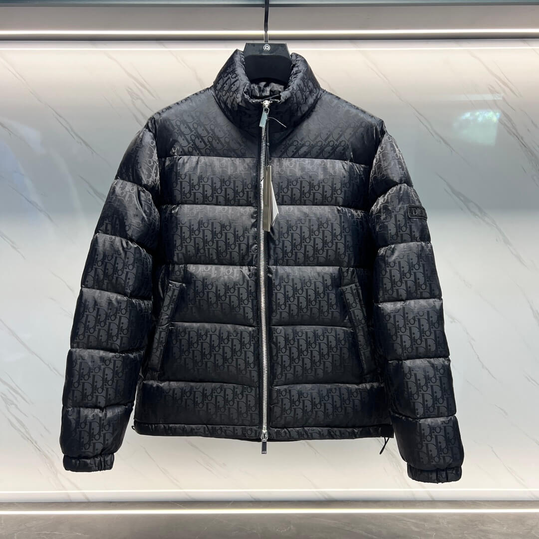 Dior Black  Oblique Technical Jacquard Down Jacket