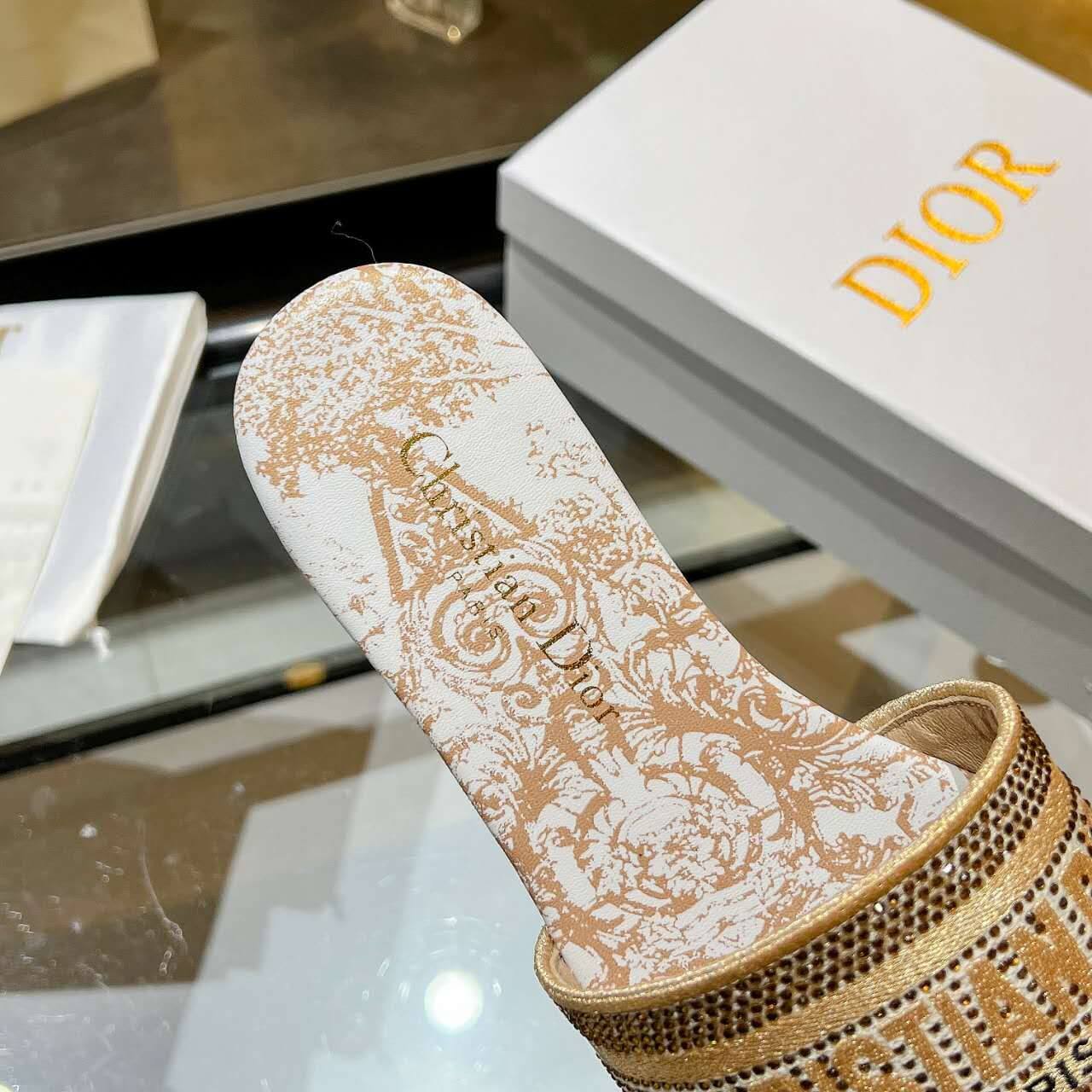 Christian Dior Gold Sandals