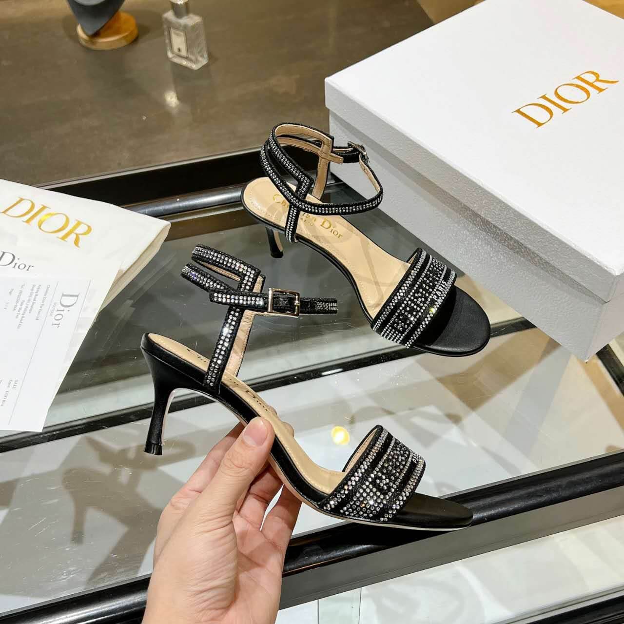 Dior Dway Heeled Sandal Black