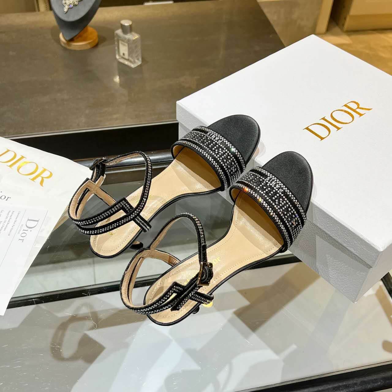Dior Dway Heeled Sandal Black
