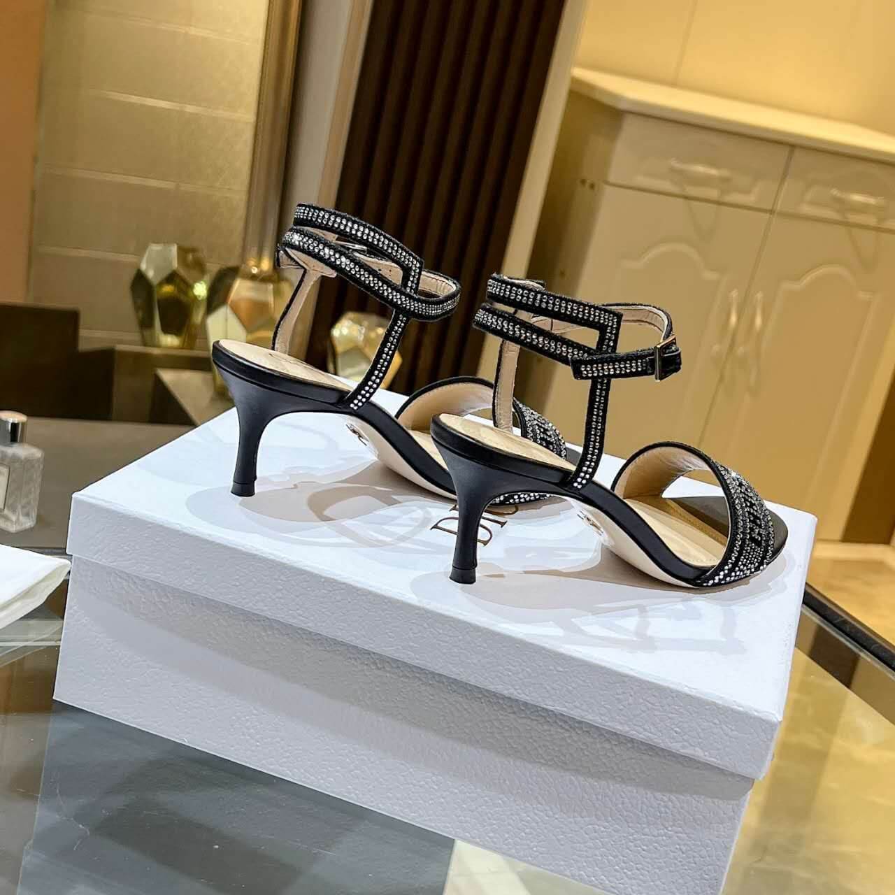 Dior Dway Heeled Sandal Black