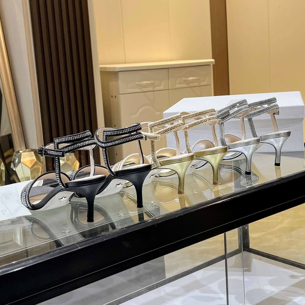 Dior Dway Heeled Sandal Silver