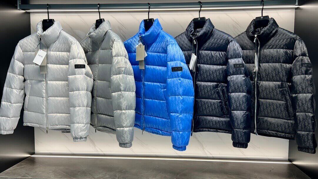 Dior Oblique Technical Jacquard Down Puffer Jacket – Silver Grey