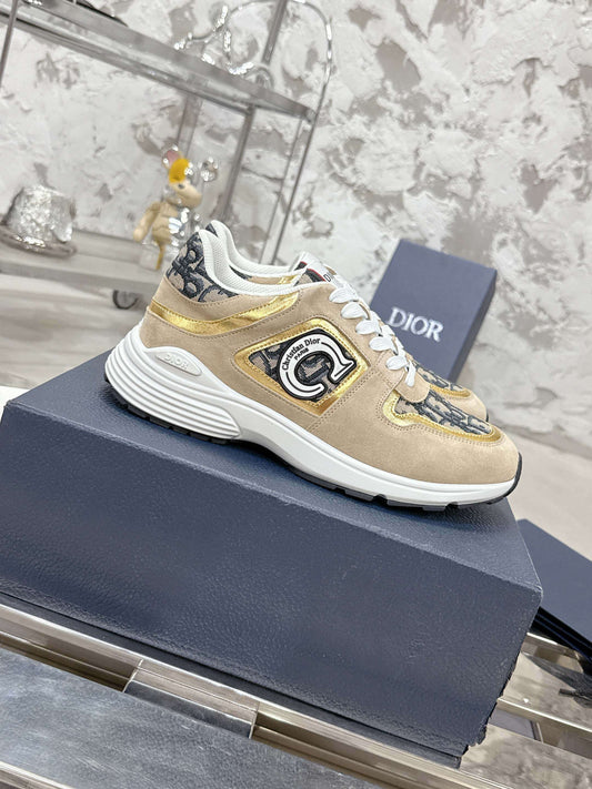 Dior Motion Oblique Retro Runner Bege Camurça