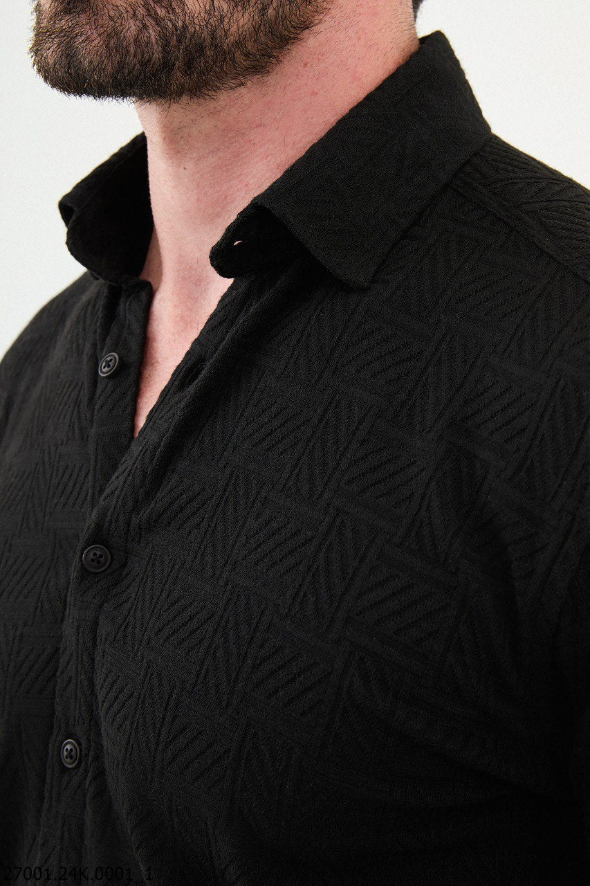 Ancona Button-Down Shirt — Black