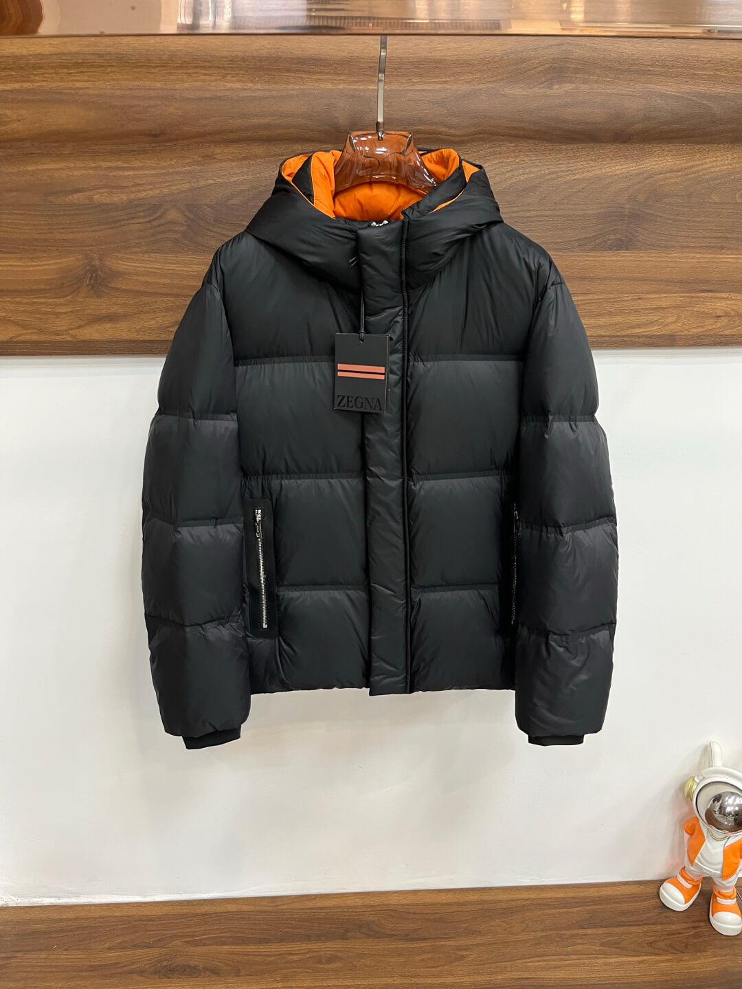 Ermenegildo Zegna Puffer Men's Down Jacket- Black