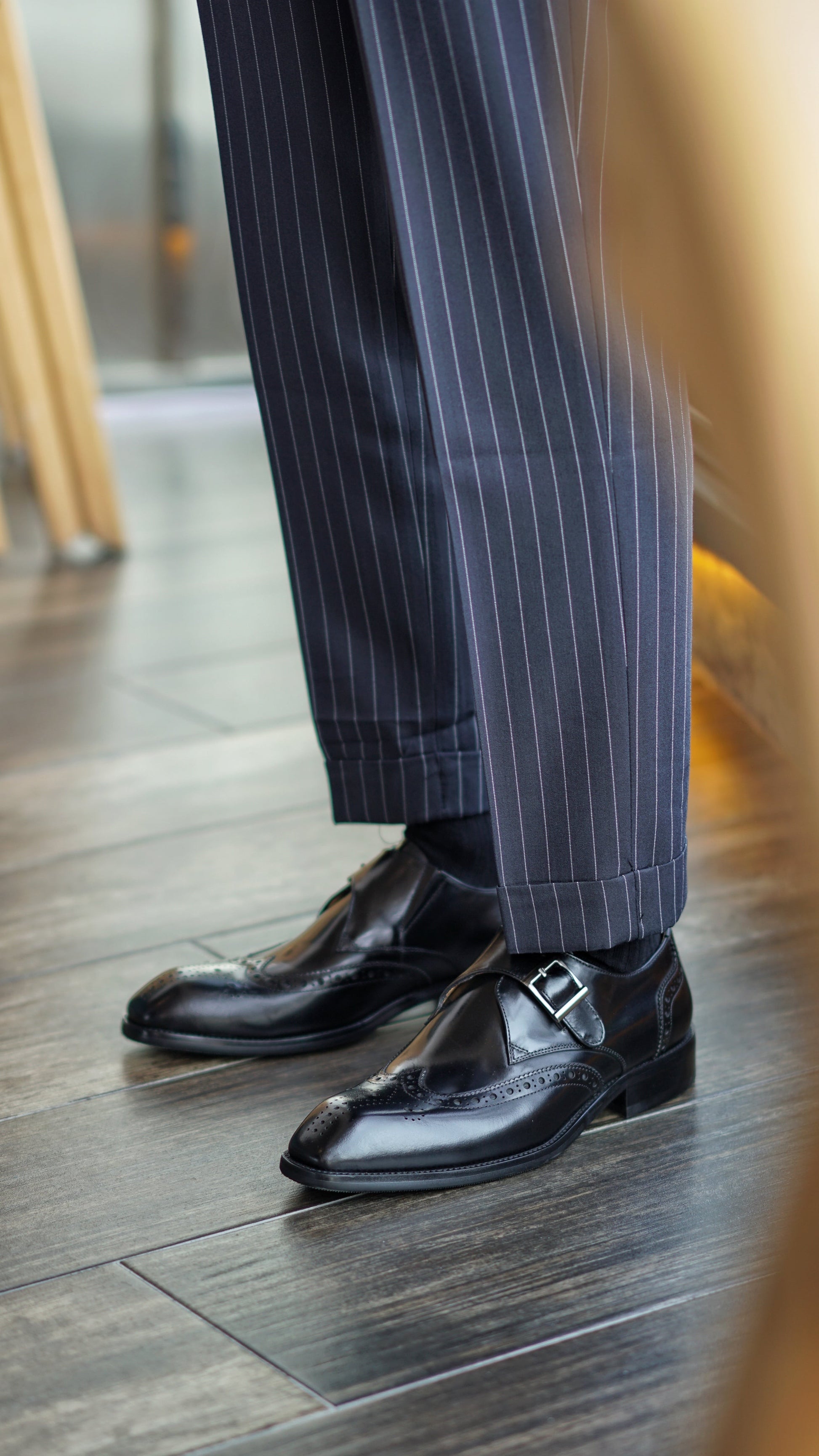 Imperial Patina Black Single Monk Straps – HolloMen