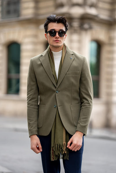 Khaki Tailored Men's Jacket HolloMen Khaki Tailored Men's Jacket HolloMen