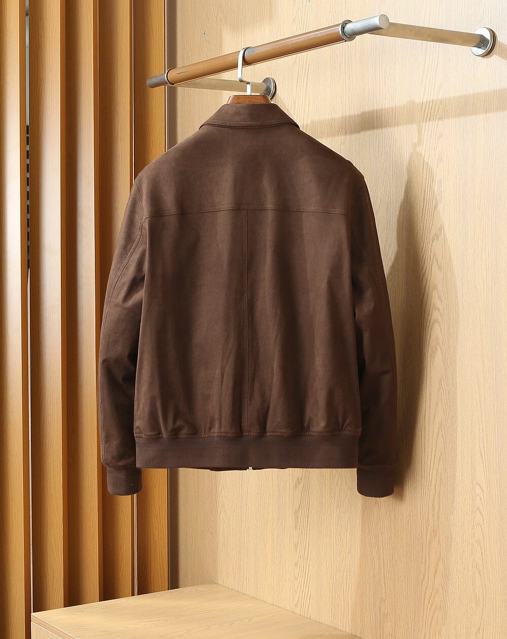 Loro Piana Ivy Padded Suede Bomber Jacket – Brown