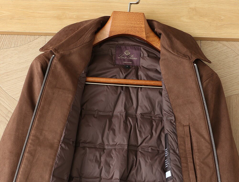 Loro Piana Ivy Padded Suede Bomber Jacket – Brown