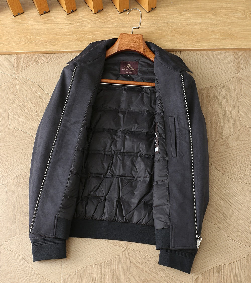 Loro Piana Ivy Bomber Jacket in Dark Blue Night