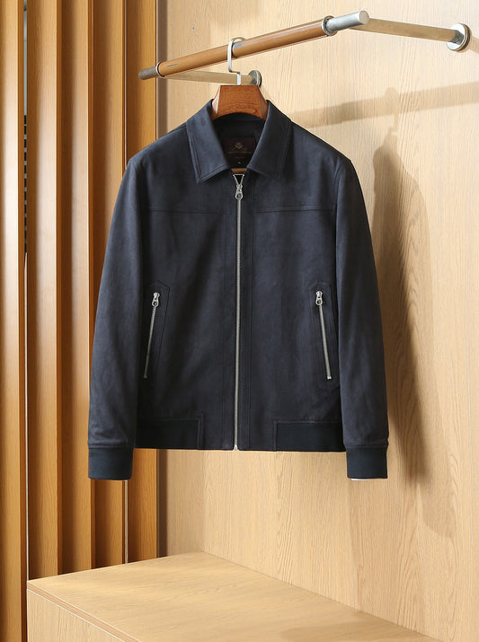Loro Piana Ivy Bomber Jacket in Dark Blue Night