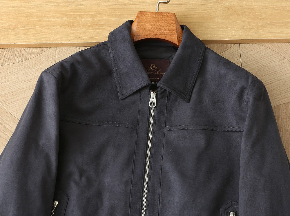 Loro Piana Ivy Bomber Jacket in Dark Blue Night