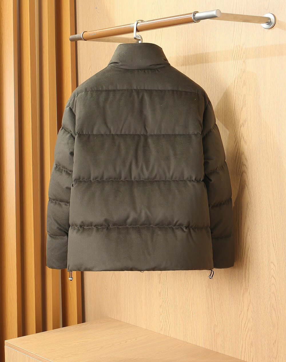 Loro Piana Olive Green Quilted Cashmere Jacket