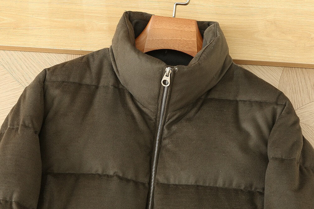 Loro Piana Olive Green Quilted Cashmere Jacket