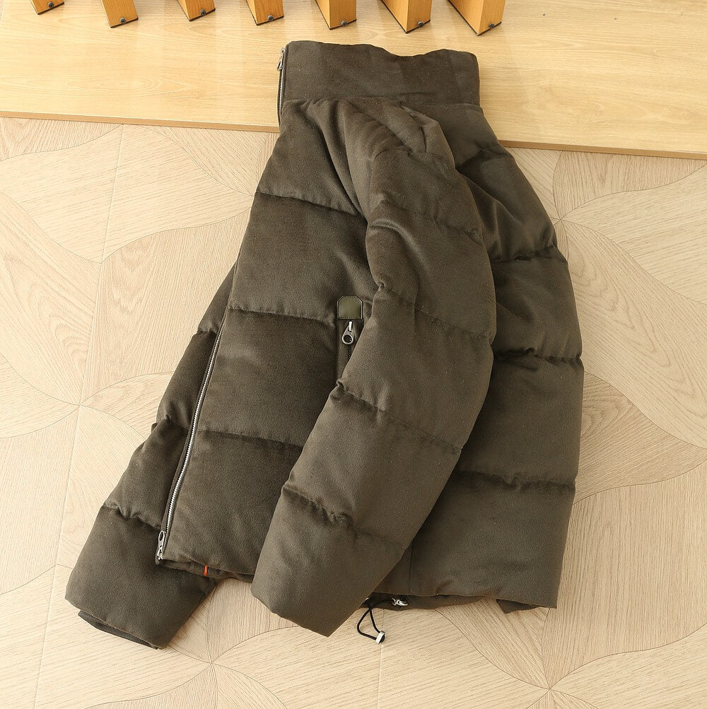 Loro Piana Olive Green Quilted Cashmere Jacket