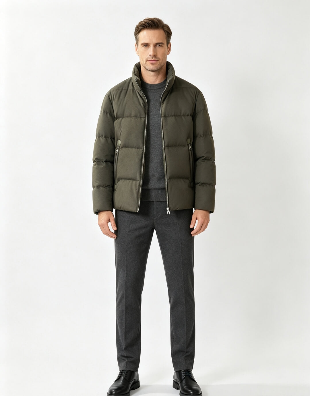 Loro Piana Olive Green Quilted Cashmere Jacket